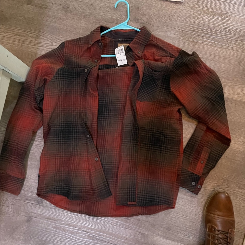 North River Red and Black Flannel Button Down